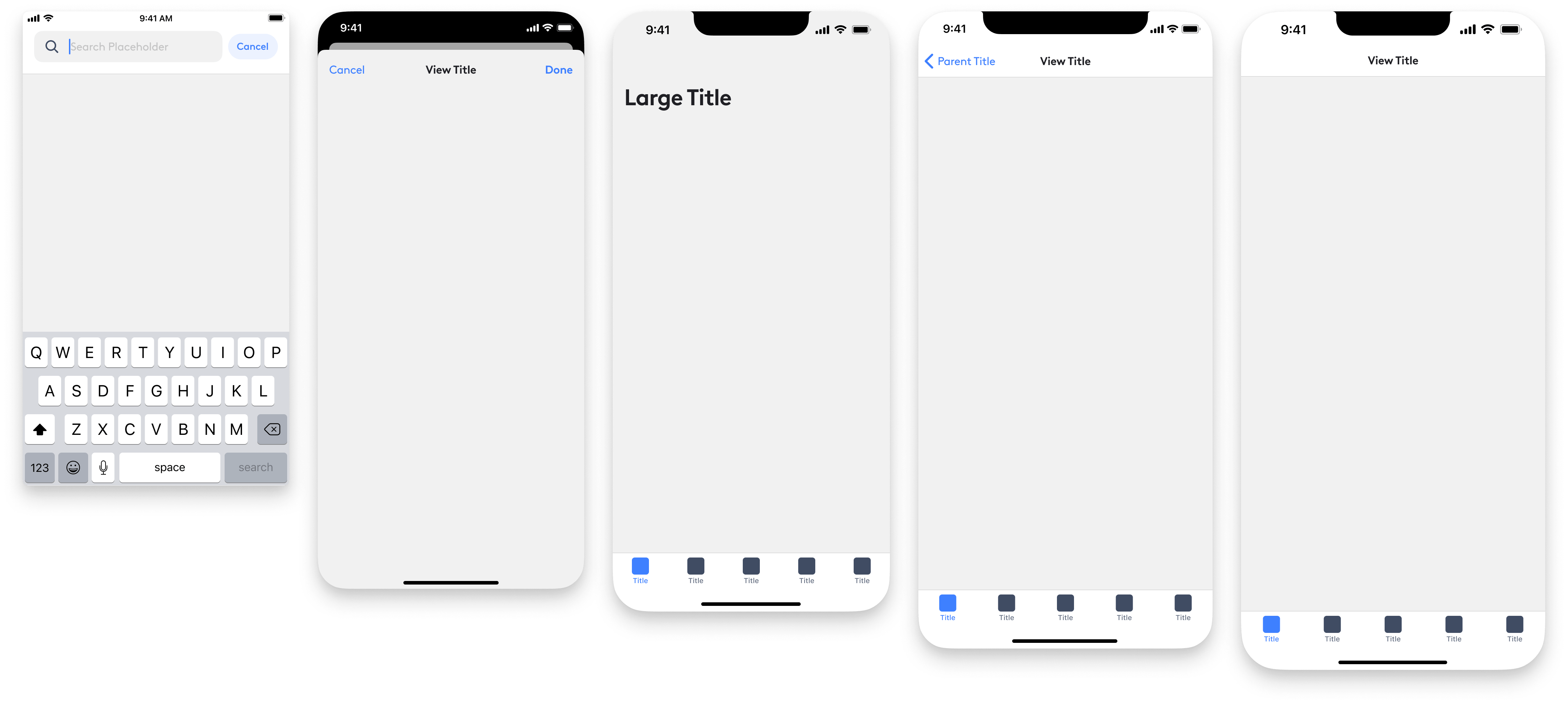 An iOS components mockup.