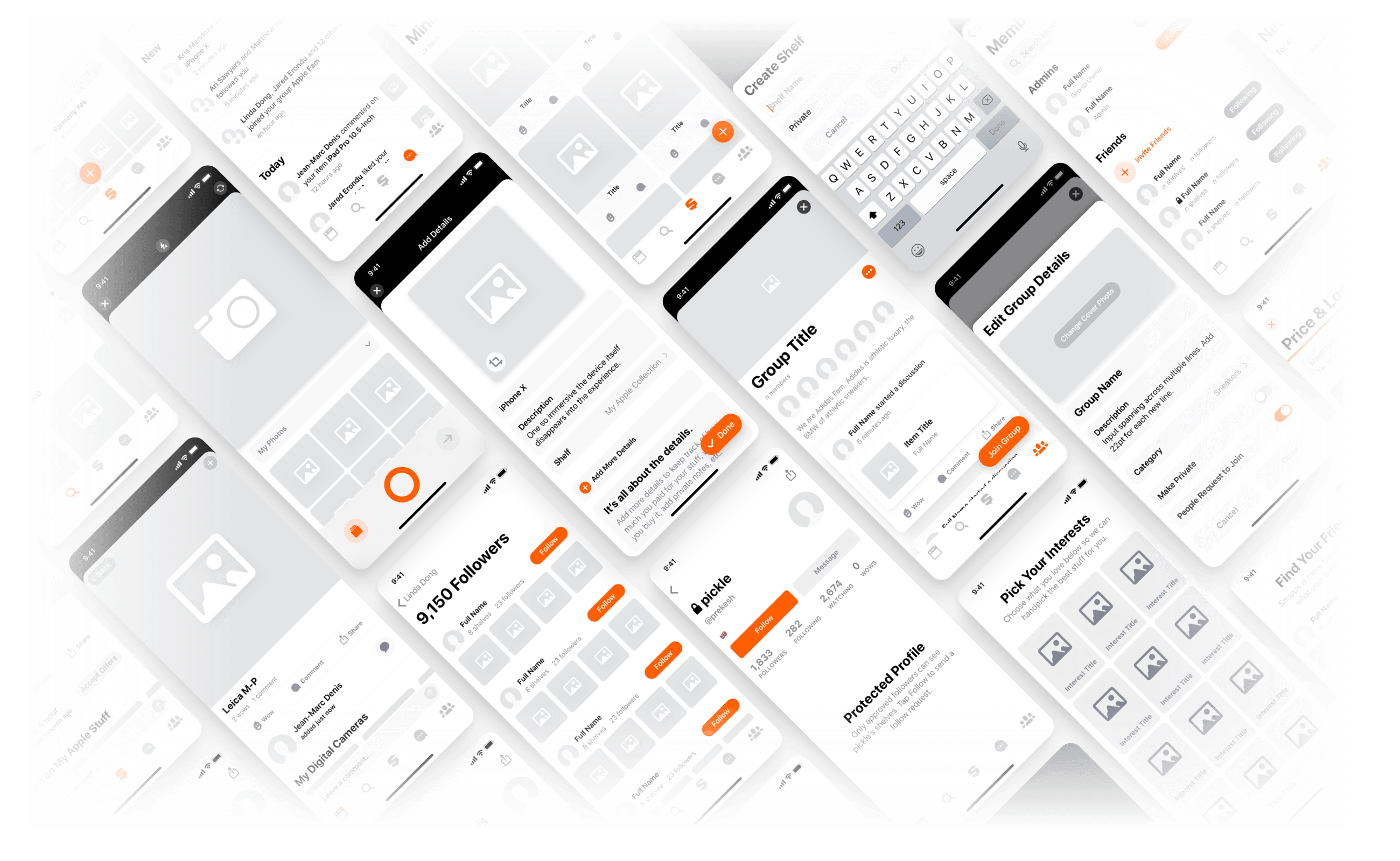 Design system states mockup.